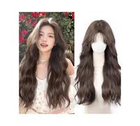 Lace Front Wig Long Curly Hair Wool Synthetic Wig With Bangs 25 Inch Party Everyday Wear
