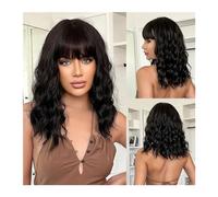 Lace Front Wig Replacement Wig For Women Daily Party 14 Inch Short Synthetic Bob Curly Wave Ombre Copper Blonde Color Hair Wigs With Bangs for Daily Party Use(Color:LC8115-1)