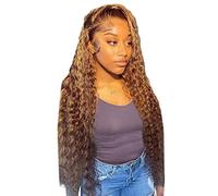 Lace Front Wig Transparent Frontal Glueless Human Hair With Baby Pre Plucked Hairline Density Brazilian Wigs For Black Women Snow with The Hair Manga (Brown, 20)