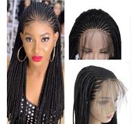 Lace Front Wig with Baby Hair, Braided Box Braids Wigs, Hand-Woven Synthetic Hair Braid Wig, Party Wigs for Girls and Women