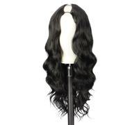 Lace Front Wigs Human Hair Medium Length Curly Hair Wig And Headband For Daily Use for Women(Black)