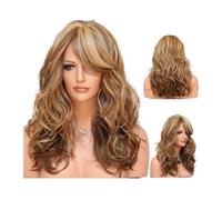 Lace Front Wigs Human Hair Natural Long Wavy Heat Resistant Hair Synthetic Wig Mix Blonde Wigs for Women Wigs for Women