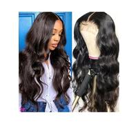 Lace Front Wigs Human Hair Wig Female Middle Part Long Hair 26 Inches Long Wigs Synthetic Wig Loose Wavy Wigs Heat Resistant for Women(103F-dark brown)