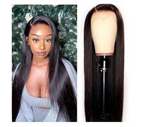 Lace Front Wigs Long Straight Synthetic Wigs For Black Women Natural Density Black Straight Wig Heat Resistant Fiber Hair Wigs(13x3 Lace Front Wig,24inches)
