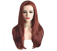 Lace Front Wigs Synthetic Wig Cosplay Wig Lady Classic/Straight Hair Brown Layered Haircut/Synthetic Wig With 150% Density On The Side Part,20 Inches (18 Inches)