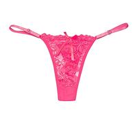 Lace G-String Thongs for Women Sexy Low Rise Underwear Breathable T-Back Thongs Panties Summer Pyjamas for Women UK Hot Pink