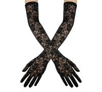 Lace Gloves - 1PCS Black Lace, Long Black Gloves for Women's Fancy Dress & Halloween Costume