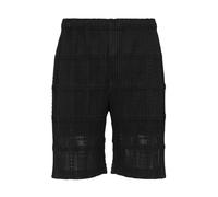 Lace Grid Pleats Shorts - male - Issey Miyake - Casual Shorts - Black - L - Shorts L