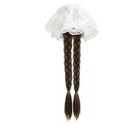 Lace Hairband Double Braided Ponytail Hair Extensions for Women Cold Brown Claw Clip Ponytail Extension Synthetic Pony Tails Hairpiece for Daily Wear