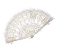 Lace Hand Fan Wedding Bridal Fan Dance Handheld Fan Summer Folding Fan White Feather Fan Chinese Style Hand Fan for Decor