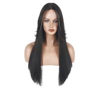 Lace Hand Woven Ladies Wig Medium Long Straight Full Head Cover Ladies Wigs(1)