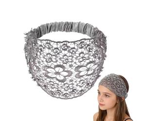 Lace Headband - Floral Pearls Lace Head Wrap - Wide Elastic Boho Headband | For Wedding Formal Occasions Everyday Holiday Hairstyles