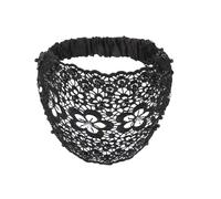 Lace Headband | Lace Headpiece with Pearls and Floral Patterns, Boho Wide Elastic Headband for Women, Wedding, Formal Events, Travel, Holiday and Styling