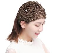 Lace Headband - Wide Floral Lace, Elastic Pearl Hairband, Soft Yarn Wrap | Stylish Boho Bandana With Pearl Detail, Turban Hair Wrap For Gym Yoga Fitness, Fashion Hair Accessory For Women Girls