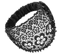 Lace Headband, Wide Lace Headband, Lace Flowers Beads, Hollow Elastic Headpiece, Bohemian Headpiece for Women and Girls, Hair Scarf for Yoga, Training, Gym, Running