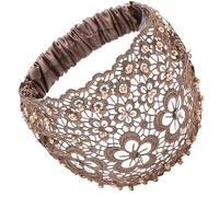 Lace Headbands - Floral Hair Bands, Pearl Elastic Wraps | Pearl Hollow Elastic Headwrap, Stylish Boho Bandana, Wide Lace Design for Girls, Stretchy Head Accessories for Babies, Headbands