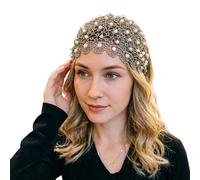 Lace Headbands for Women Elastic Eyelet Rhinestone Vintage