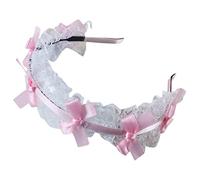 Lace Headbands For Women Mesh Ruffle Headband Bow Cute Novelty Headwear Lady's Headwear Maid Cosplay Party Props Hair Hoop Pleated Edge Cosplay Hair Accessories