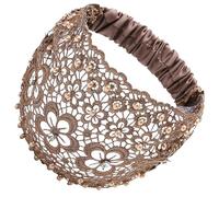 Lace Headbands for Women Soft Stretchy Head Scarf Bohemian Headpiece Turban | Wide Floral Pearl Lace Elastic Headbands Boho Bandana, Pearl Headwrap, Vintage for Women Girls Yoga, Working
