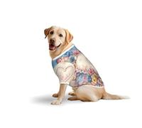 Lace Heart Butterflies Print Breathable Dog Tshirt for Medium Large Breed