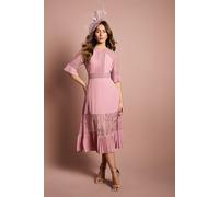 Lace Insert Midi Dress Coast Antique Rose 14