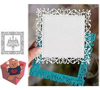 Lace Leaf Vine Square Frame Dies for Card Making，Lace Leaf Vine Square Frame Cut Stencils for DIY Scrapbooking Photo Album Decorative Embossing Paper Dies for Card Making Templated+Cute Brooch Pin