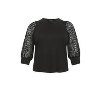 Lace long sleeve blouse for women KAFFE Curve Bella Noir L