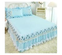 Lace Lotus Leaf Lace Bed Skirts Solid Color White Pink Bedspread Bed Cover Non-Slip Sheets Without Pillowcase(05,120x200cm 1pcs)