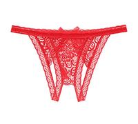 Lace Low Rise Underwear for Women Sexy Crotchless Eversoft Panties Breathable Stretch Briefs Thongs Butt Lifting Tummy Control Comfor Cute Funny Cheeky Red