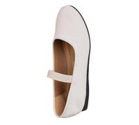Lace Mary Jane Women's Ballet Flats - Flat Low Shoes with Straps Comfortable Casual Shoes Elegant Beginner Shoes with Soft Footbed Summer Shoes for Everyday Party Slip On Shoes, White, 10 UK