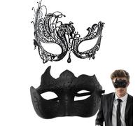 Lace Masquerade Masque - 2X Masquerade Blindfold Face Covers,Glittering Masquerade Masques Set, Cosplay Accessories for Halloween Carnival