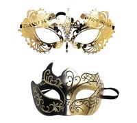 Lace Masquerade Masquerade Mask, Mask Costume,2X Vintage Face Covers | Costume Mask Party Accessories, Couple Face Covering Set For Stage Performance