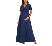 LACE Maxi Dress Maternity Dress for Baby Shower, Navy, X-Large