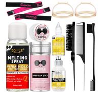 Lace Melting Spray Glue-Less Hair Adhesive for Wigs, Lace Bond Adhesive Spray Wig Melting Spray for Closure Front Extensions, Melting Spray for Lace Wigs Natural Finishing Hold Protect Edge Kit