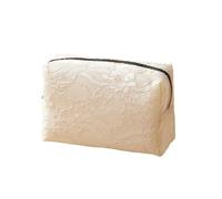 Lace mesh Make up Bags, Large-Capacity Travel Octagonal Storage Bag, Portable Multi-Functional Toiletry Bag(Beige)