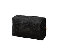 Lace mesh Make up Bags, Large-Capacity Travel Octagonal Storage Bag, Portable Multi-Functional Toiletry Bag(Black)