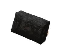Lace Mesh Nylon Cosmetic Bag with Waterproof Lining, Large Capacity Travel Makeup Pouch for Brushes Skincare Toiletries, Multipurpose Beauty Organiser for Women