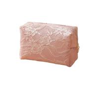 Lace Mesh Nylon Cosmetic Bag with Waterproof Lining, Large Capacity Travel Makeup Pouch for Brushes Skincare Toiletries, Multipurpose Beauty Organiser for Women