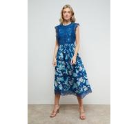 Lace Mix Bodice Midi Dress Oasis Floral 14