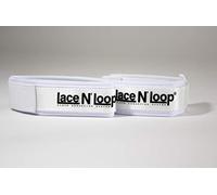 Lace N Loop Pair of White Lace Up Boxing Gloves Straps (Black Logo)