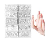 Lace Nail Stickers - 10 Rolls Black White DIY Decals | Nail Lace Transfer Stickers,for Home, Salon, Workshop, DIY Enthusiasts, Technicians, Beginners