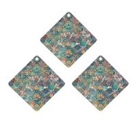 Lace Pattern of Flowers And Butterflies Car Air Freshener, 3 Pcs Rhombus Hanging Air Freshener Cards, Long Lasting Fragrance Scented Cards for Car, Home, Office Gray-style
