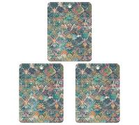 Lace Pattern of Flowers And Butterflies Car Air Freshener, 3 Pcs Square Hanging Air Freshener Cards, Long Lasting Fragrance Scented Cards for Car, Home, Office Gray-style