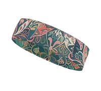 Lace Pattern of Flowers and Butterflies Headbands for Women & Men Sports Headband, Fits All Head Sizes, Ultra Absorbent & Non-Slip Sweatband for Running, Yoga, Gym