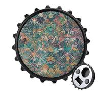 Lace Pattern of Flowers And Butterflies Magnetic Bottle Opener, Space Saving Kitchen Tool, Funny Beer Opener & Refrigerator Magnet for Camping, Traveling Camping Black-style