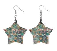 Lace Pattern of Flowers And Butterflies Wooden Earrings for Women, Vintage Elegant Wood Jewelry, Lightweight Earrings for Wedding, Party, Everyday Jewelry Gift, Circular, Wood, wood