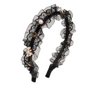 Lace Pearl Headband Halloween Party Supplies Hair Hoop Lace Black Headpiece/46