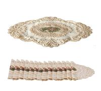 Lace Placemat Retro French Embroidered Lace Doilies for Table Crochet Lace Doilies Cup Vase Mat for Home Decor 29 * 36cm 12PCS Lace Placemats