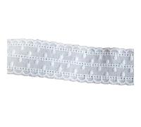 Lace Printed Ribbon Cotton Cloth Bilateral Embroidery Lace Trim Edge DIY Skirt Women's Clothes Dress Home Textile 3CM Wide for Sewing(White,15Yard)
