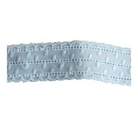 Lace Printed Ribbon Cotton Cloth Bilateral Embroidery Lace Trim Edge DIY Skirt Women's Clothes Dress Home Textile 3CM Wide for Sewing(Sky Blue,5Yard)